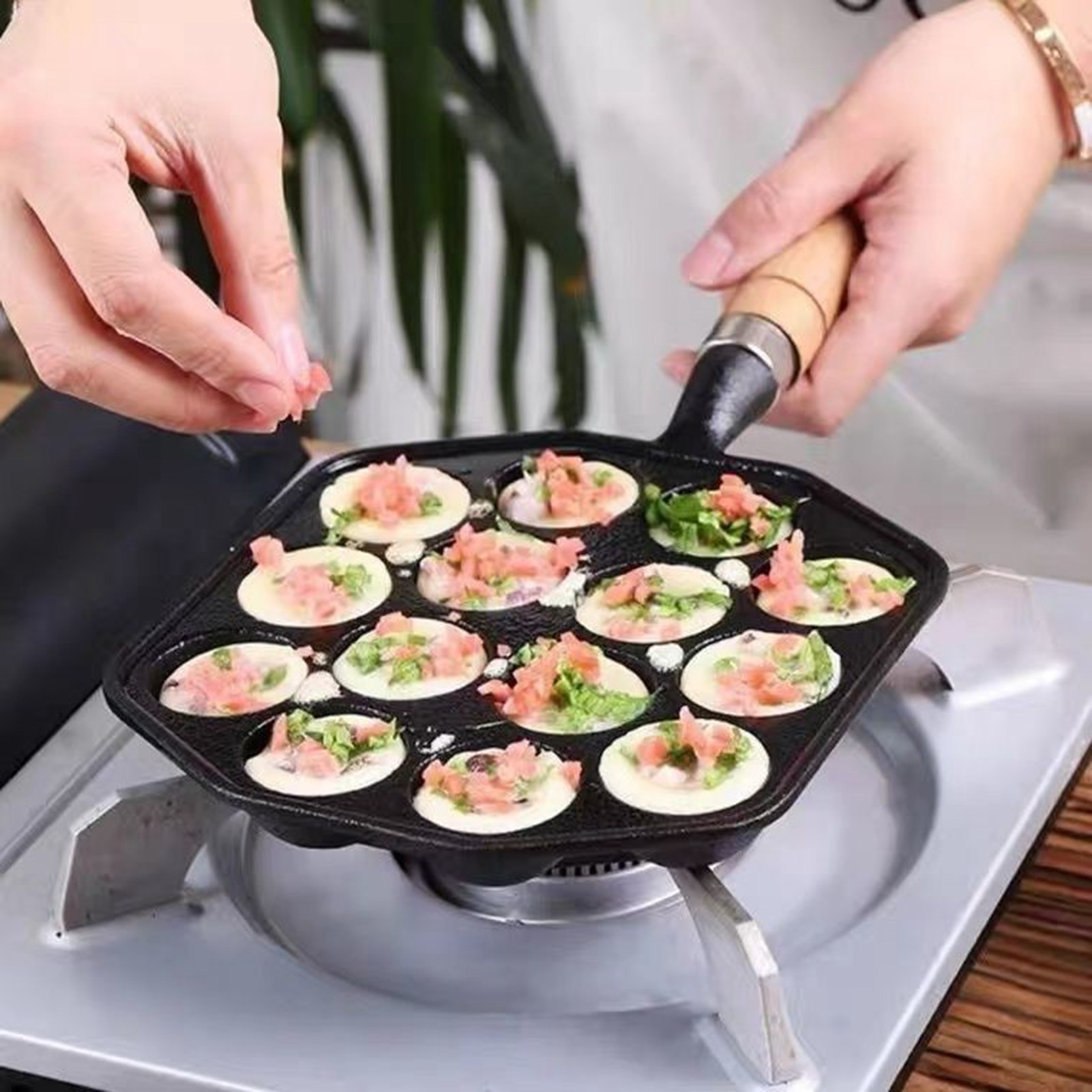 Takoyaki Grill Plate - Patelnia do takoyaki, łatwa w czyszczeniu,