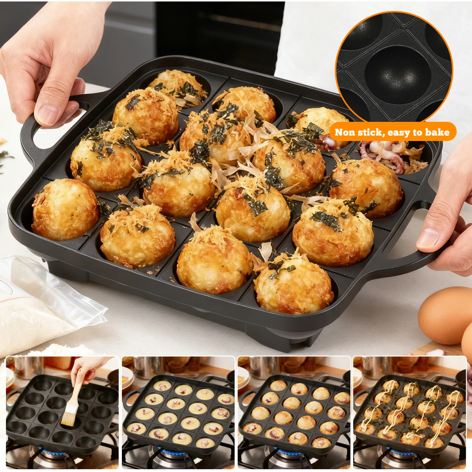 Forma do Takoyaki z 16 otworam – Takoyaki Grill Plate recenzja i cena