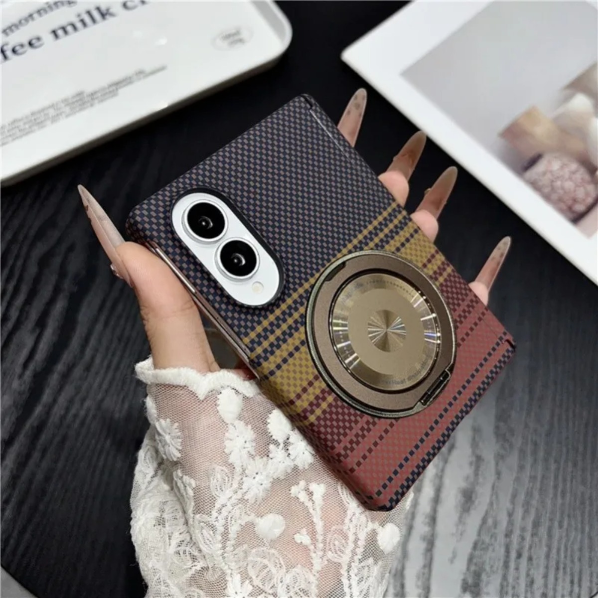 Skórzany uchwyt 360° z włókna  – Taco Stand Holder recenzja i cena